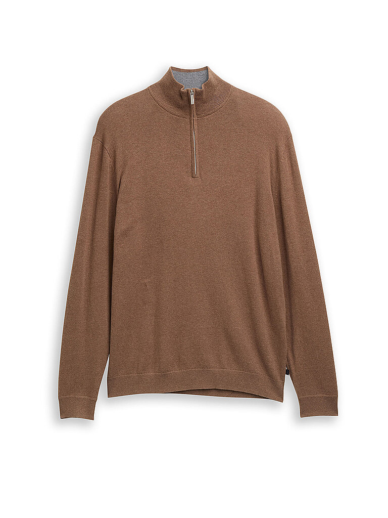TOM TAILOR Troyer Pullover  braun   S herren